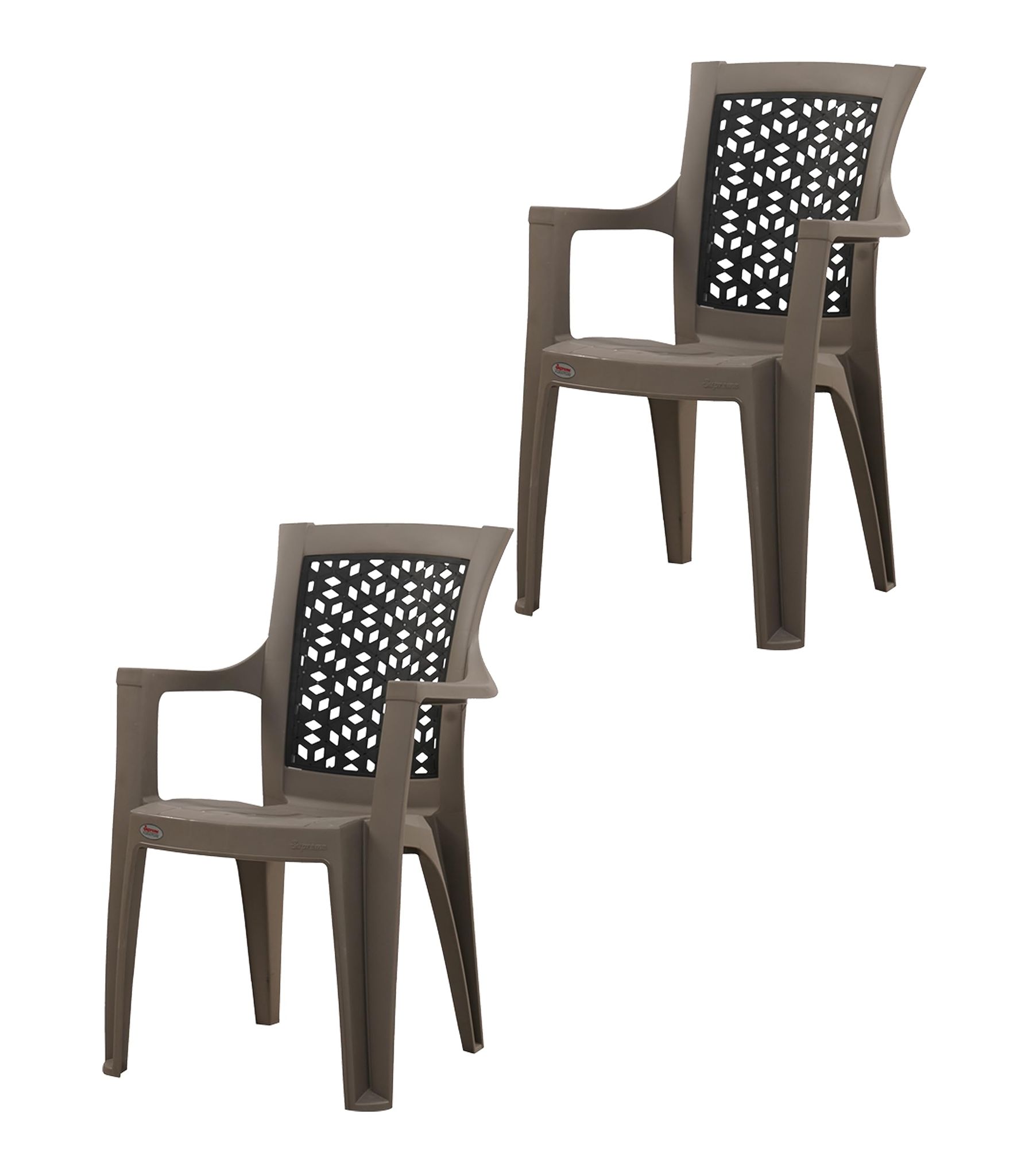 Supreme Hexa Plastic Arm Chair | Double Colour Heavy Duty Comfort Plastic Chair for Office, Home,Indoor and Outdoor Use