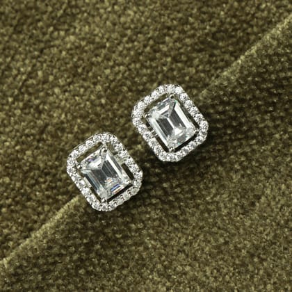 Classic Vintage Baguette Zircon Earrings