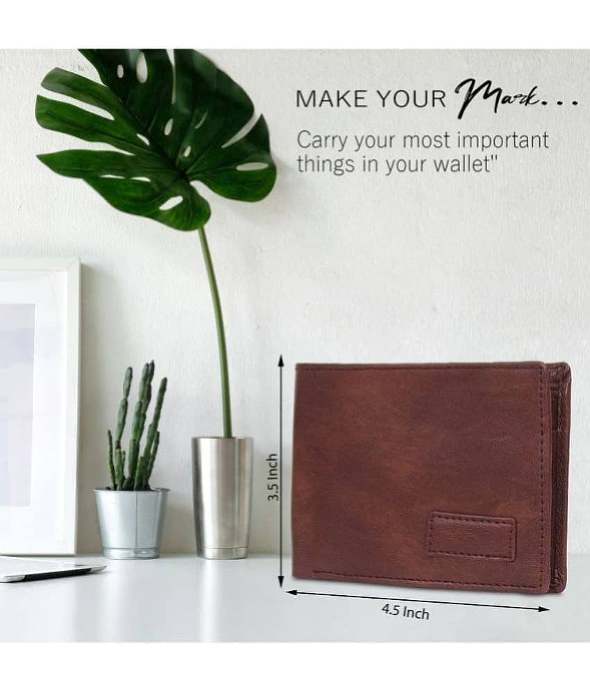 SUNSHOPPING Brown Faux Leather Men's Two Fold Wallet ( Pack of 1 )