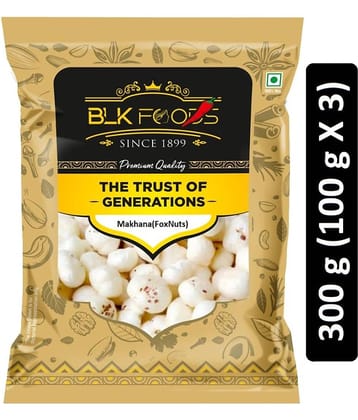 BLK FOODS Lotus Seeds Pop /Gorgon Nut Puffed Kernel (Makhana) 300 g Pack of 3