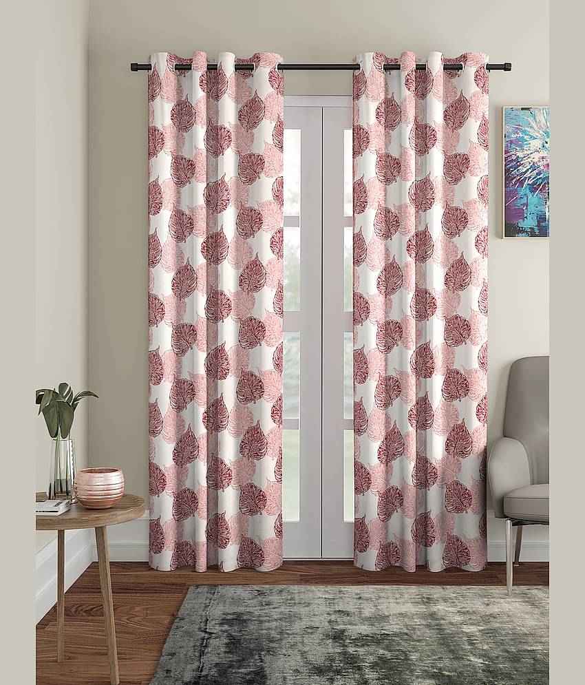 Cortina - Nature Printed Room Darkening Eyelet Curtain-9 Ft-pack of 2