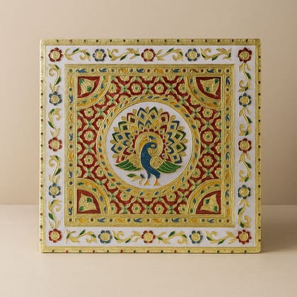 Meenakari pooja chowki  size 16x16
