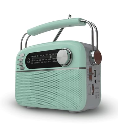 iGear Evoke iG-1113 Retro Modern style Radio and MP3 player with FM/AM/SW- Blue & Silver