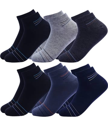 Broen Pack of 6 Men's Cotton Ankle Length Socks ( Multicolor )