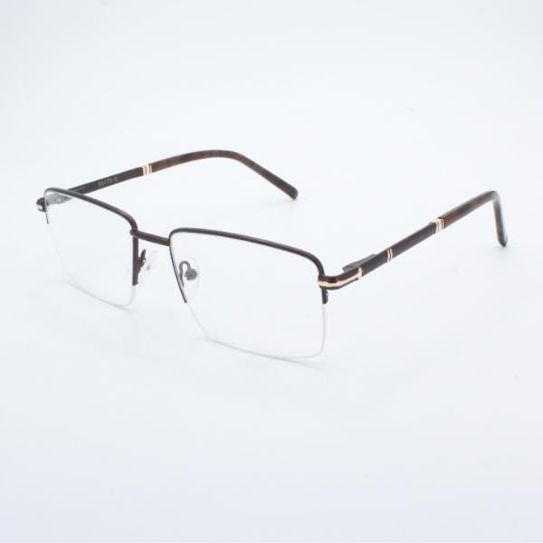 Lensoz Elite X Luxe Half Rim Rectangle - Medium - Deep Brown