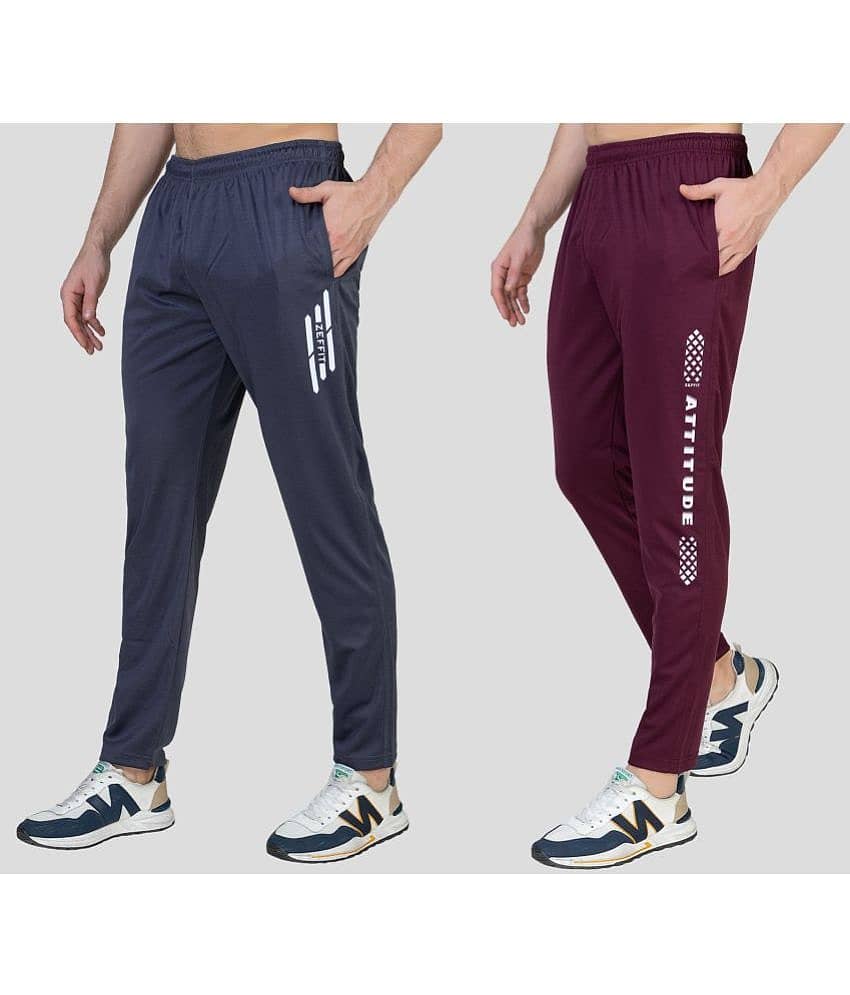 Zeffit - Multicolor Lycra Men's Trackpants ( Pack of 2 )
