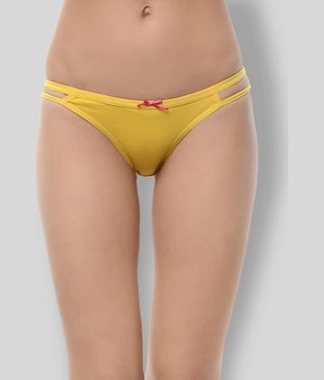 Leading Lady Cotton Solid Women's Bikini Panties ( Yellow )