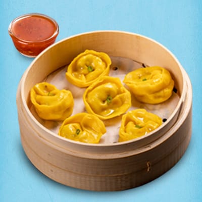 Veg Corn & Cheese Momo With Momo Chutney (Choose Steamed/ Fried)