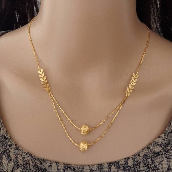 Stylish Gold Plated Necklace Chain For Women and Girls-18 inch / Gold / Ramdev art fashion jewellery