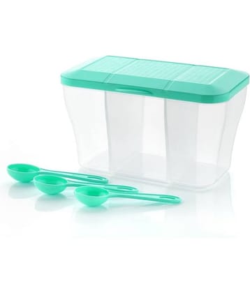 OFFYX - Pickle Stand PET Aqua Green Spice Container ( Set of 1 )