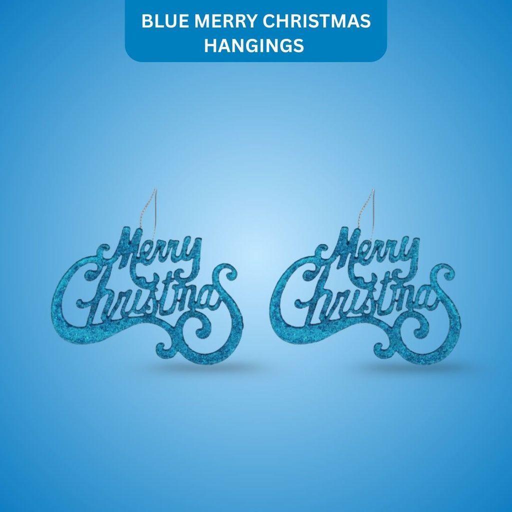 Merry Christmas Hangings Blue - 2PC - Party and Festive Needs | Buy online on ZillyBuy