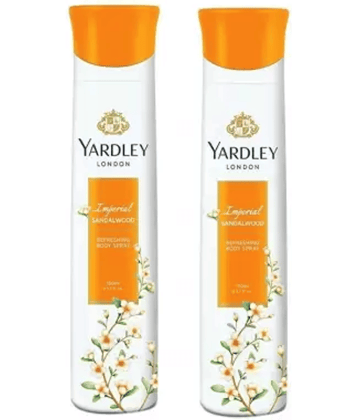 Yardley London Imperial Sandalwood Body Spray - For Women ,150 ml each,pack of 2