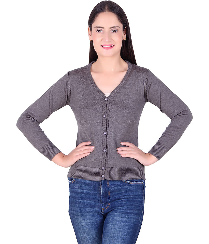 Ogarti Acrylic Grey Cardigans Dress