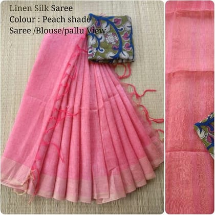 AWESOME LINEN COTTON PRINTED SAREE - 2027