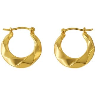 KIMTI 18k Gold Plated Circular Ear Cuff Hoop Earrings