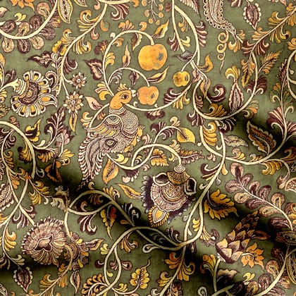 Peacock and Fruit-Cotton