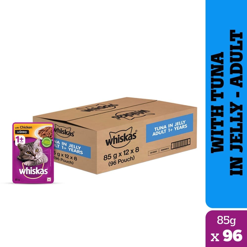 Whiskas Tuna in Jelly Adult (1+ Years) Wet Cat Food (80gx112)