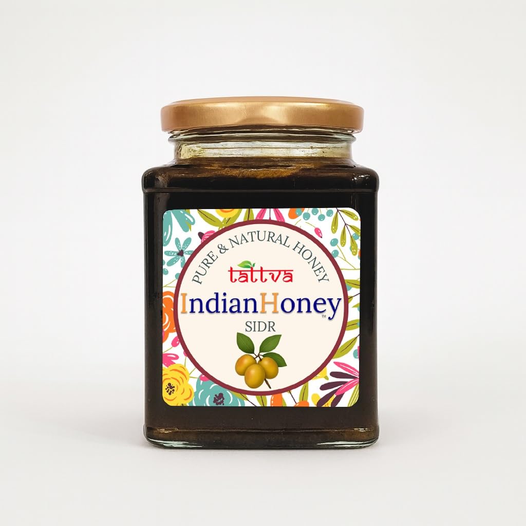 IndianHoney Sidr Honey | Pure & Natural | Unprocessed, Unfiltered, No Added Sugar | Ethically Sourced Natural Sweetener | Rich in Antioxidants | 500g Glass Jar