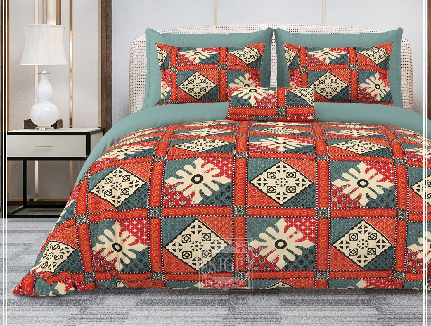 3001-Bedsheet Adda- Pure Cotton Double Bedsheet With Two Pillow Cover - Special Offer for Min 2 or More buyer Customer  -DB-(90*108 IN)-peru-3004