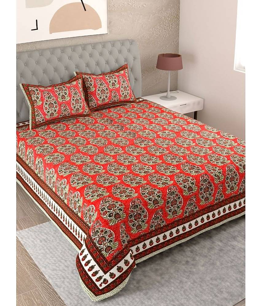Uniqchoice Cotton King Bedsheet ( Orange )