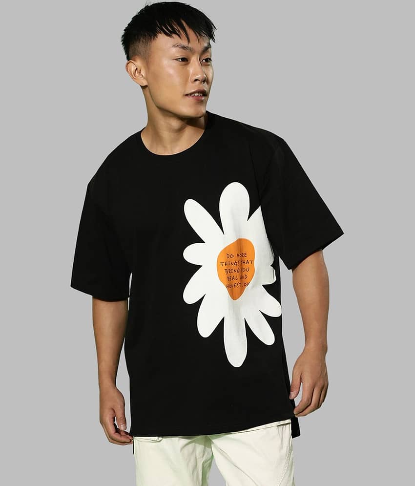 Veirdo Pack of 1 Cotton Oversized Fit Men's T-Shirt ( Green )