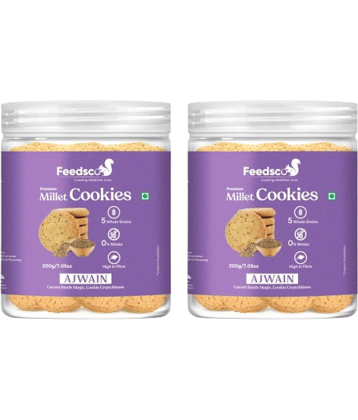 Feedsco Ajwain Cookies 200 g Pack of 2