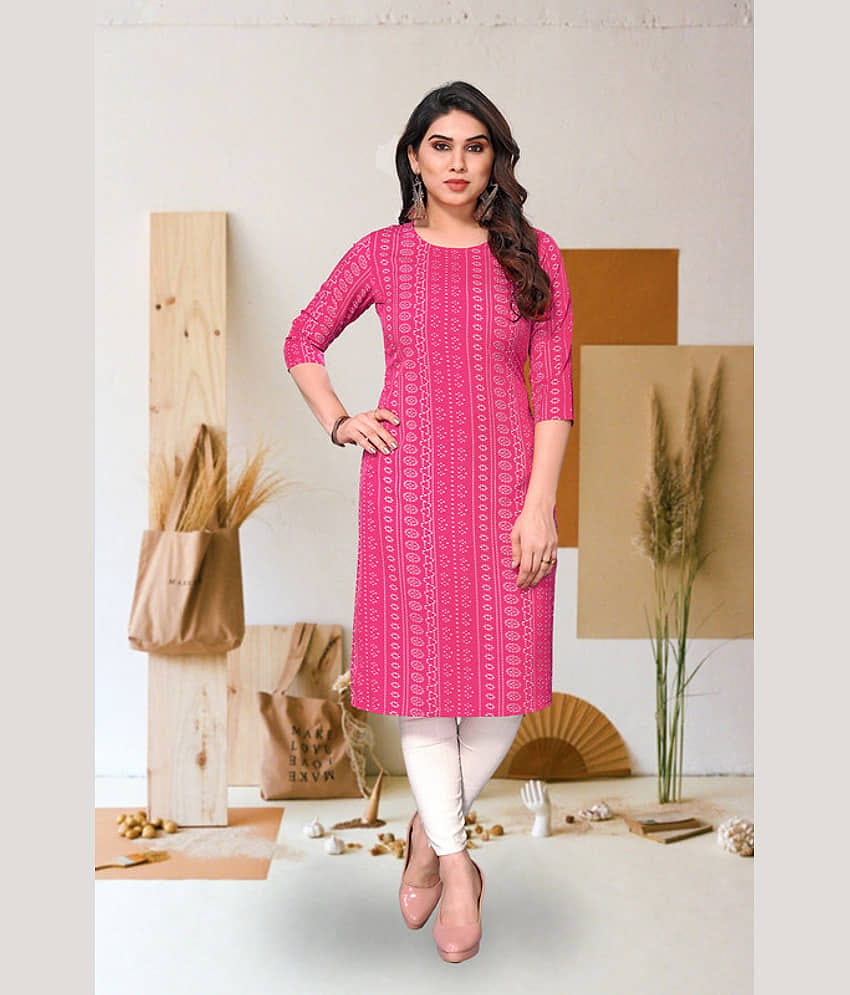 KETAKI FASHION Pack of 1 Crepe Printed Straight Women's Kurti - ( Multicolor )