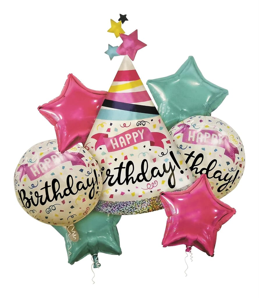 Hat Shaped Happy Birthday Balloon Set of 5 - Party and Festive Needs | Buy online on ZillyBuy