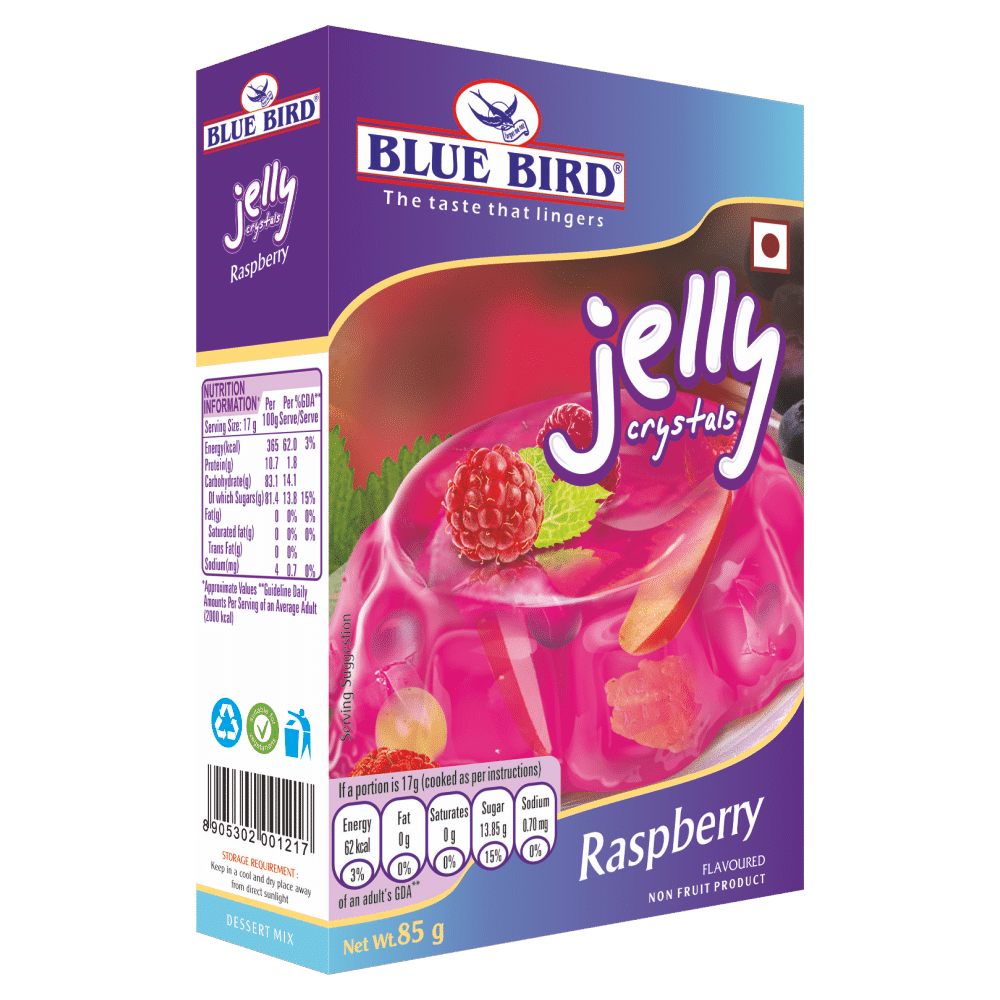 Blue Bird Raspberry Jelly Crystals 100 Gms