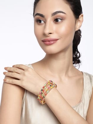 Set of 4 Matte Gold Plated Bangles