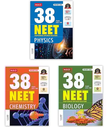 MTG 38 Years NEET Previous Year Solved Question Papers with NEET PYQ Chapterwise Topicwise Solutions Physics, Chemistry, Biology For NEET 2026 Exam