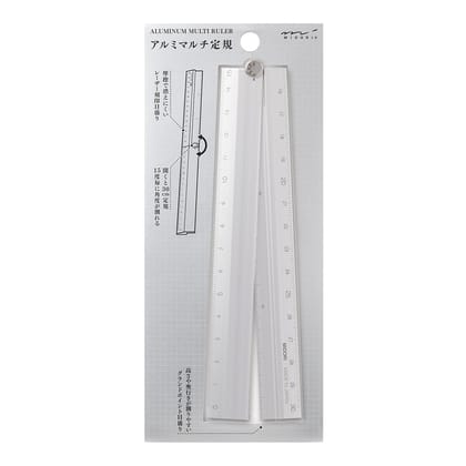 Midori Aluminum Multiple Ruler 30 cm - Silver A