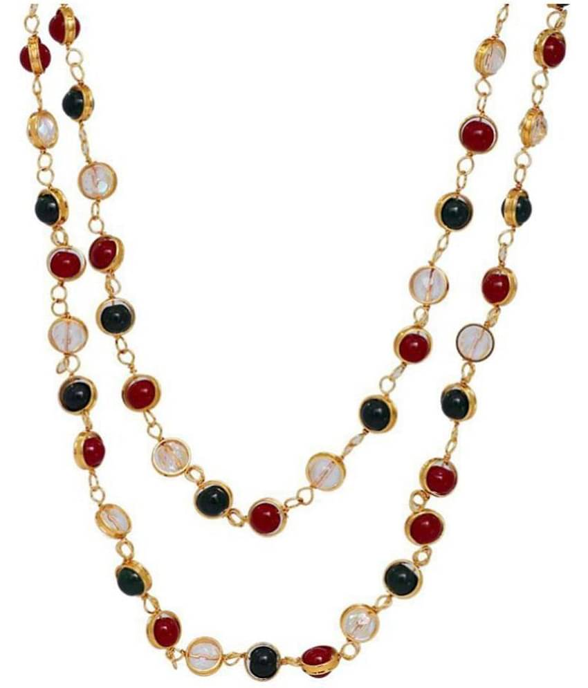 shankhraj mall Acrylic Green Long Haram Traditional None Necklace