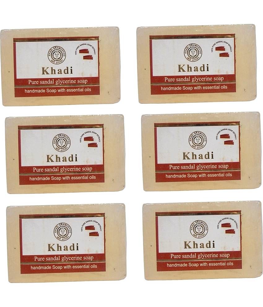Khadi Herbal Pure Sandal Soap - 125gm (Pack of 6)