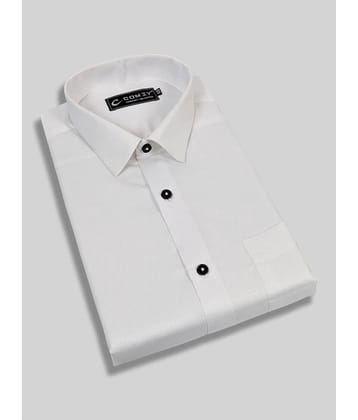 Comey Cotton Blend Regular Fit Solids Full Sleeves Men's Casual Shirt - White ( Pack of 1 )