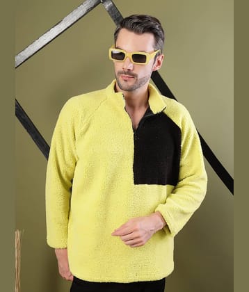 Rigo Polyester High Neck Men's Sweatshirt - Lime Green ( Pack of 1 )