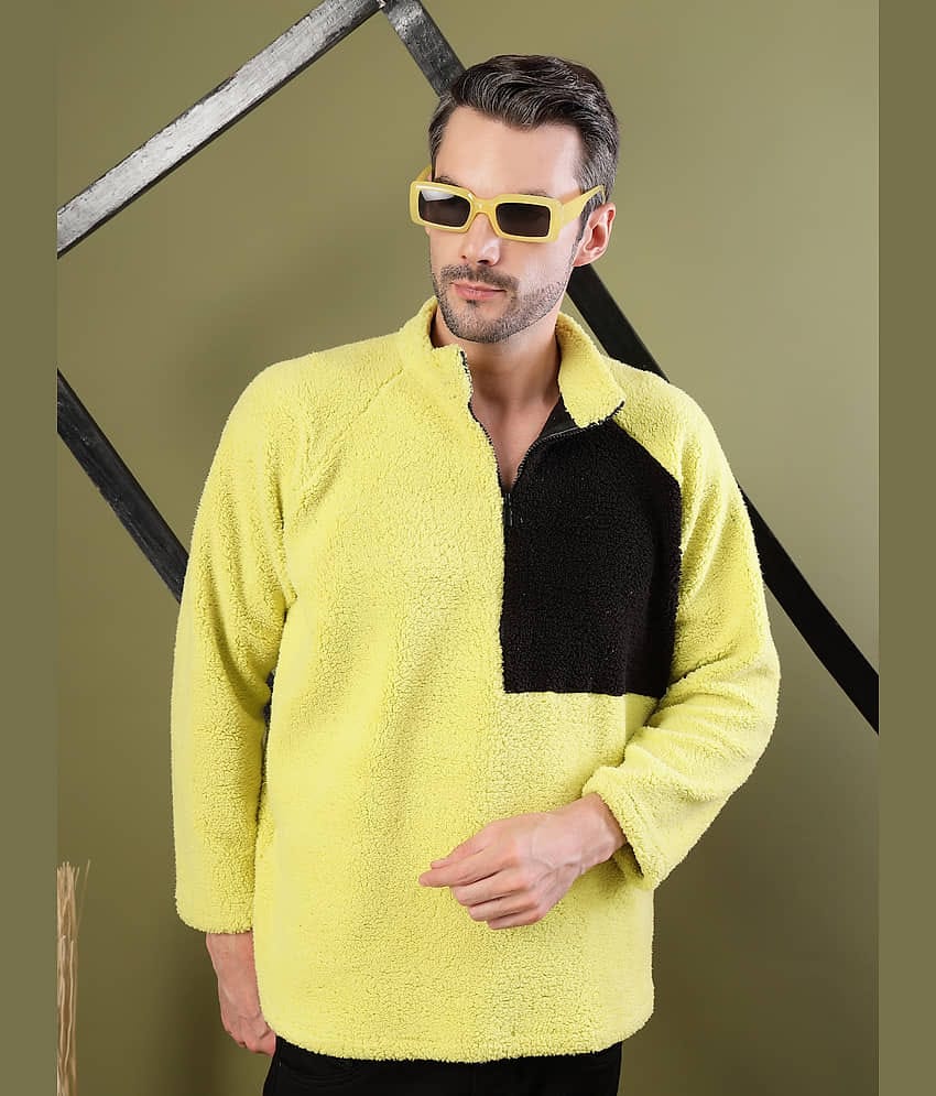 Rigo Polyester High Neck Men's Sweatshirt - Lime Green ( Pack of 1 )