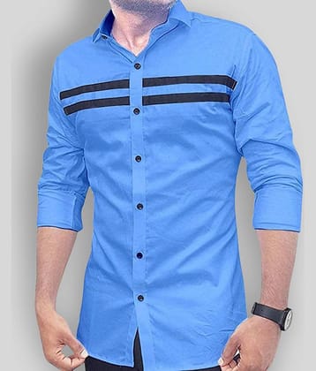 VERTUSY Cotton Blend Regular Fit Striped Full Sleeves Men's Casual Shirt - Black ( Pack of 1 )