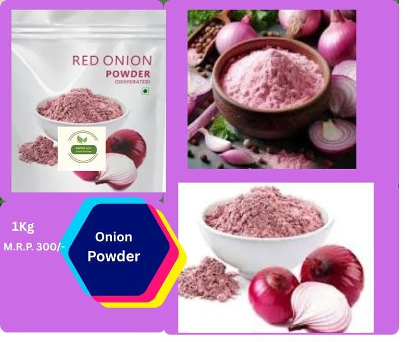 Rachika Agro Red Onion Powder (1kg) | Dehydrated Premium Spice | 100% Natural & Vegetarian | Instant Flavor Enhancer for Curries & Marinades