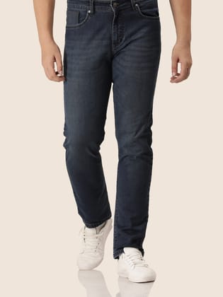 Amswan Premium Men'S Blue Dirty Wash Classic Fit Jeans-30
