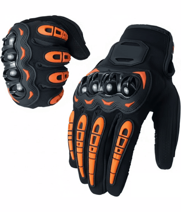 AKSMIT Orange Polyester Men's UV Protection Gloves ( Pack of 1 )