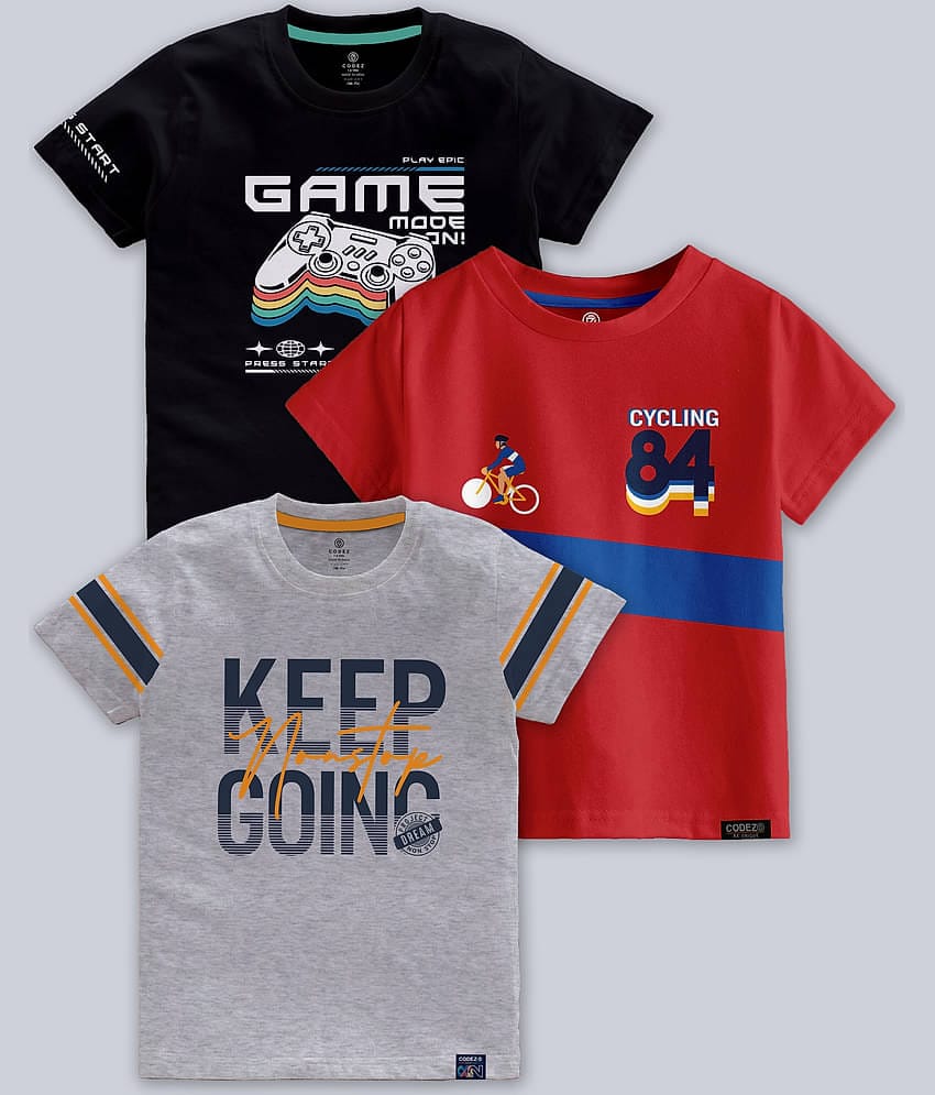CODEZ Pack of 1 Boys Cotton Blend T-Shirt ( Multicolor )