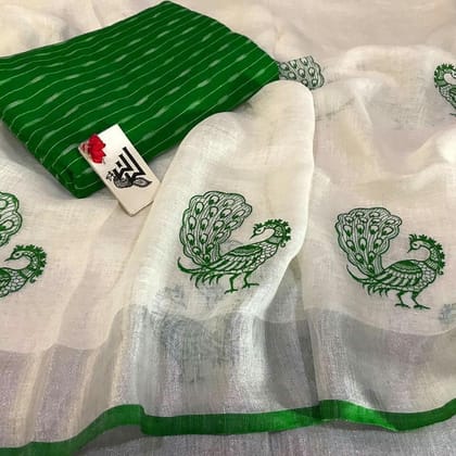 LINEN DIGITAL PRINTED SAREE 1469