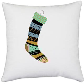 UDNAG White Polyester Christmass, Christmas Stocking Pillow Cover (16 Inch X 16 Inch)