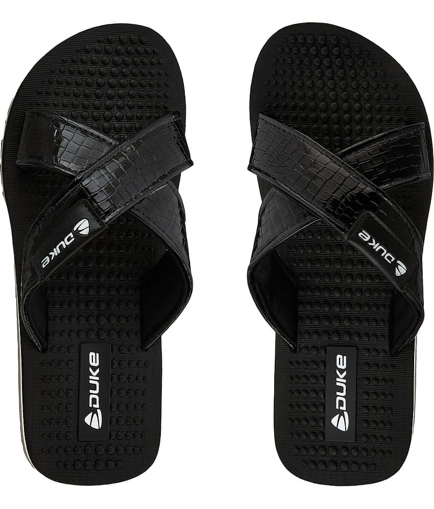 Duke - Black Men's Massage Flip Flop