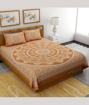 Uniqchoice Cotton Double Bedsheet ( Mustard )