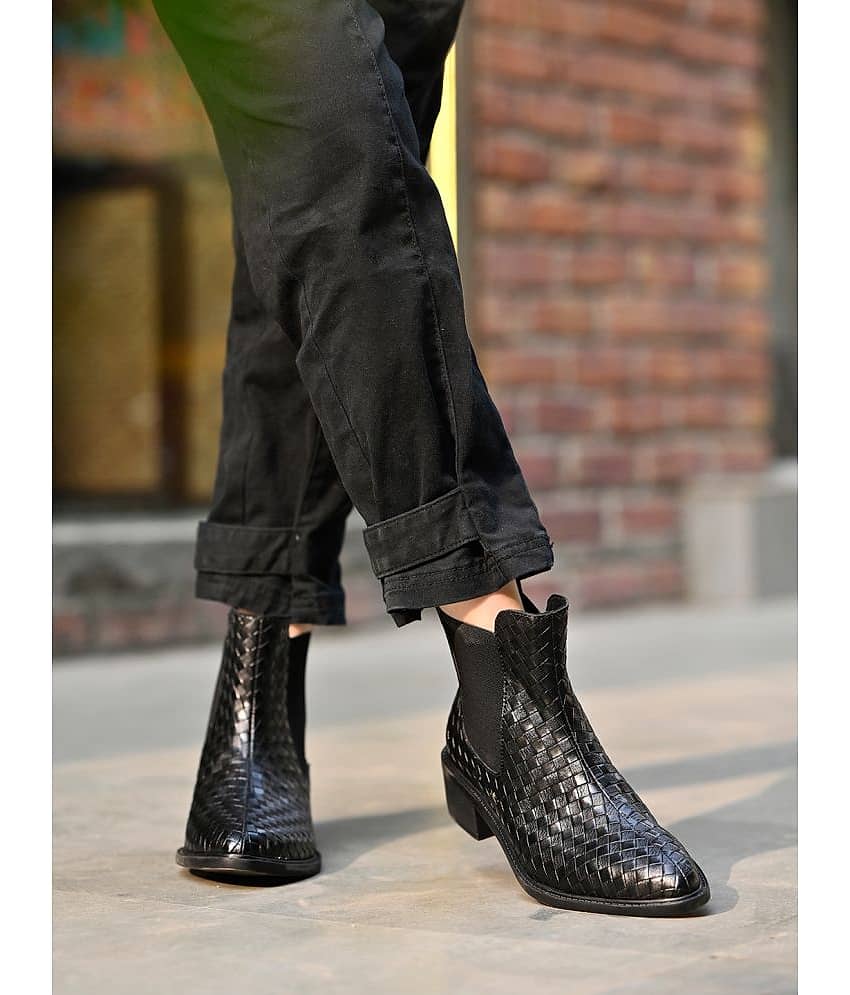 Shoetopia Black Women's Ankle Length Boots