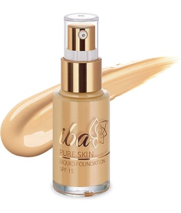 Iba Pure Skin Liquid Foundation Sun Beige, 30ml , Full Coverage , Oil Free Dewy Finish, (Pack of 1)