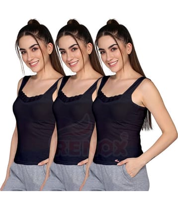 Renox Pack of 3 Cotton Camisoles ( Black )