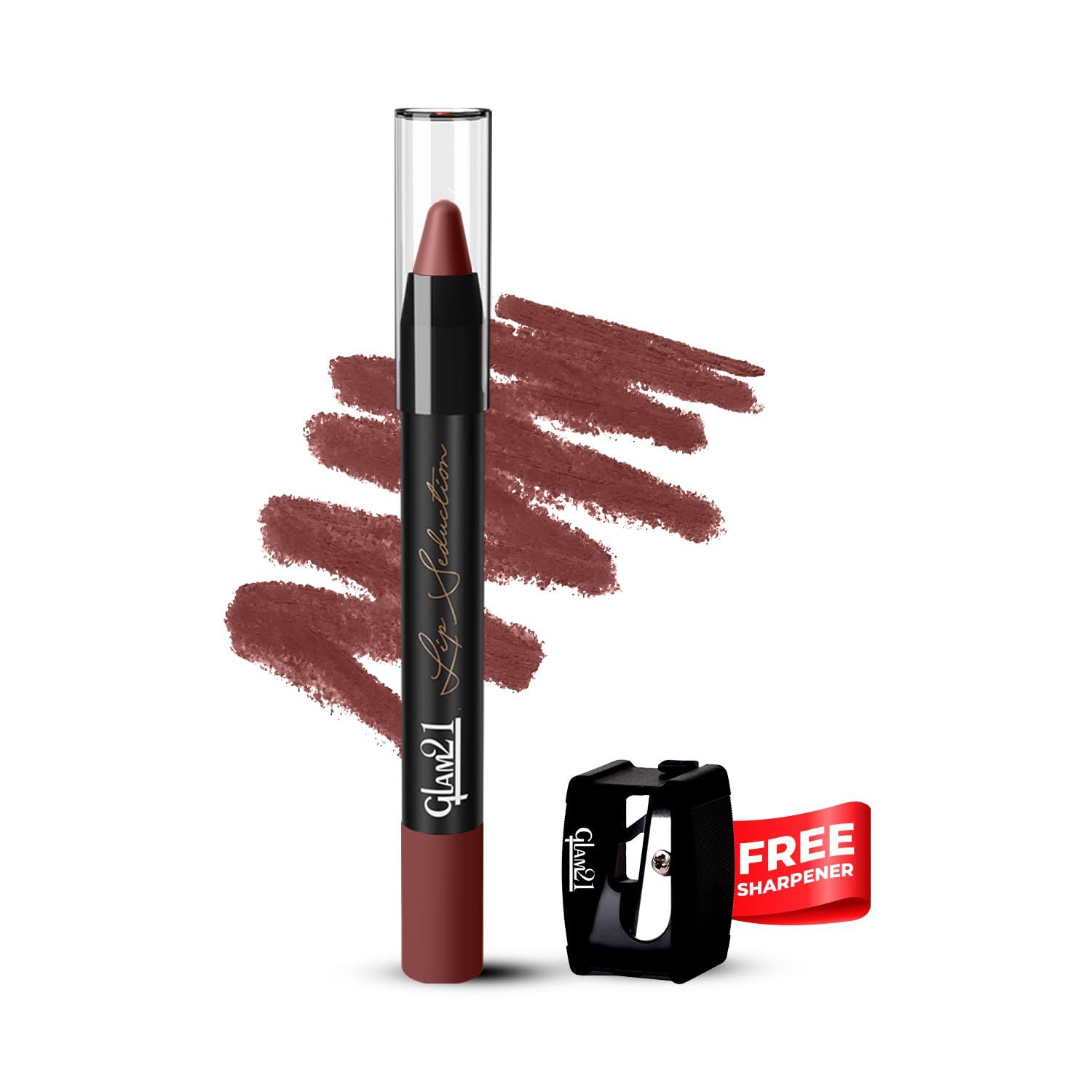 Glam21 Lip Seduction Non- Transfer Crayon Lipstick up to 12 Hours Stay | Lightweight & Longlasting|Creamy Matte | Smudge Proof - 3.6gm| First Kiss | 27 Glam21 Lip Seduction Non- Transfer Crayon Lipstick up to 12 Hours Stay | Lightweight & Longlasting|Cre